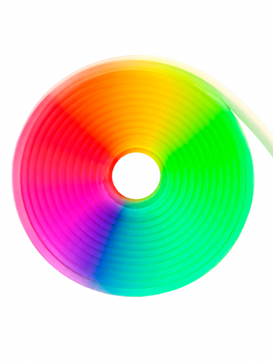 Светодиодная лента Неоновая 5м с адаптером питания IP65 Огонёк OG-LDL47 RGB
